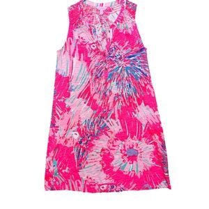 Lilly Pulitzer Pink and Blue Patterned sleeveless Dress XS